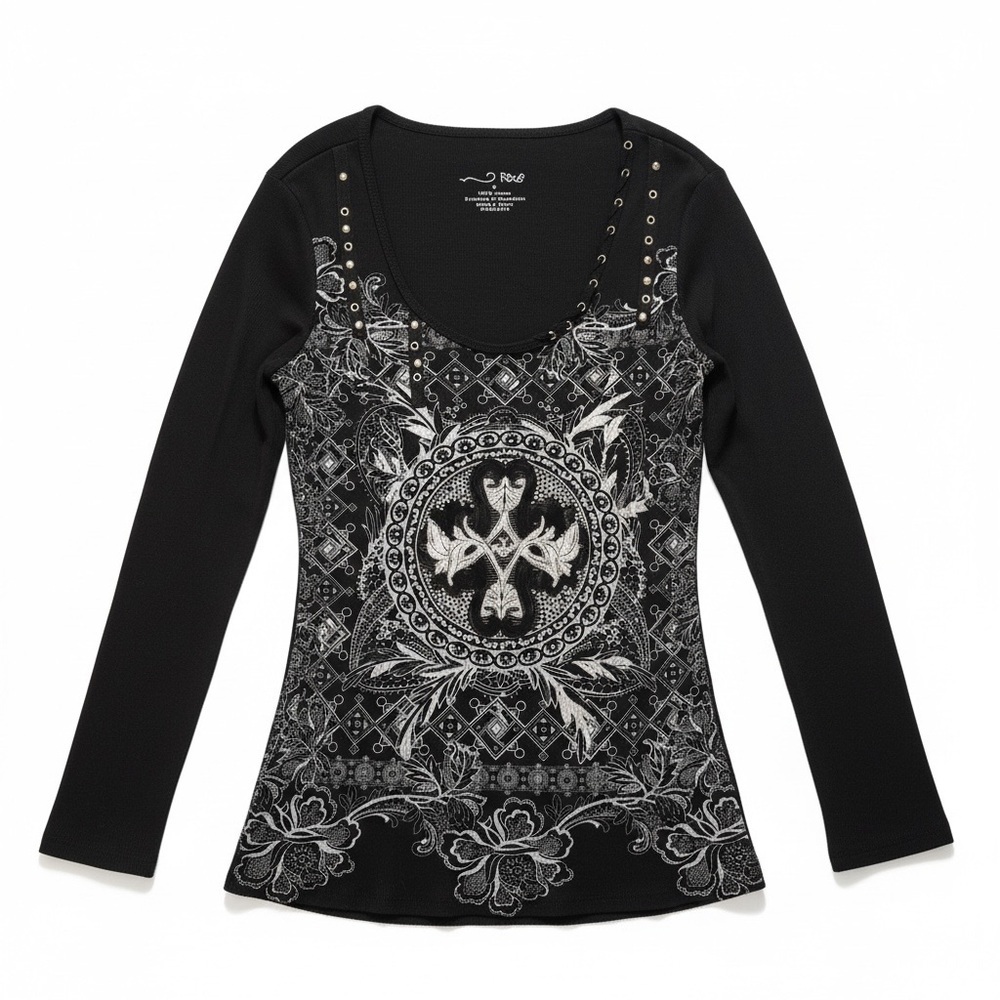 🖤 RXB Embellished Long Sleeve Top | Size Medium 🖤 - Picture 4 of 5